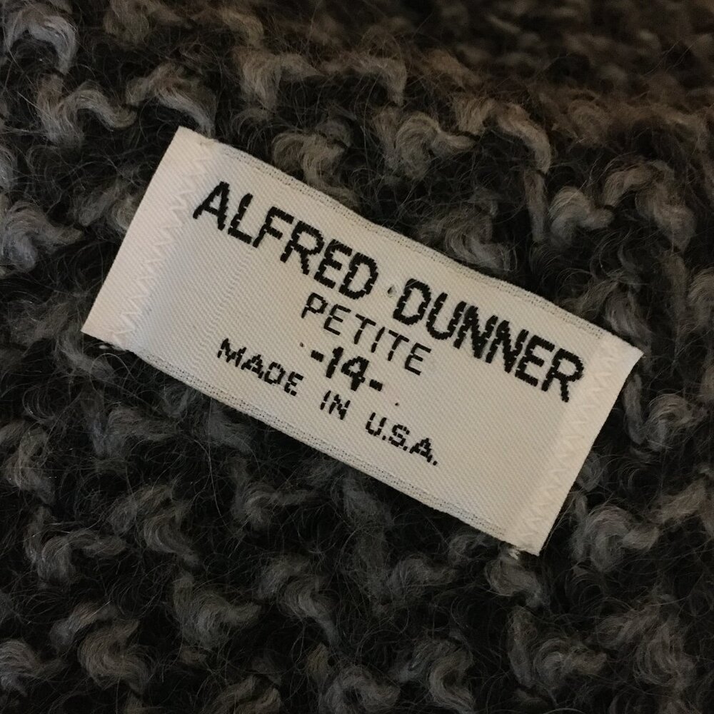 Alfred Dunner USA Made Black White Mohair Blend Button Down Cardigan Size 14 - Picture 7 of 15